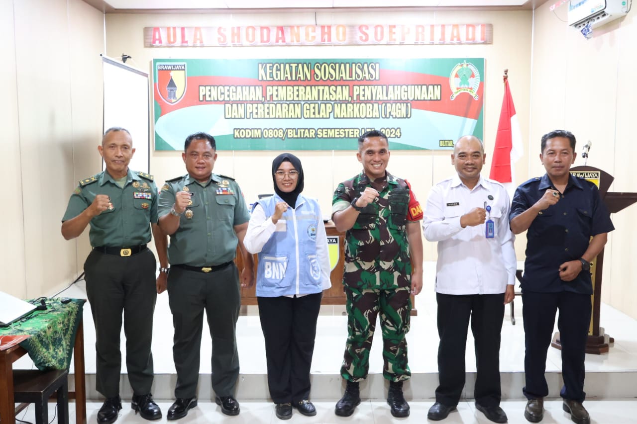 Bersama BNN Kabupaten Blitar, Kodim 0808 Gelar Sosialisasi P4GN