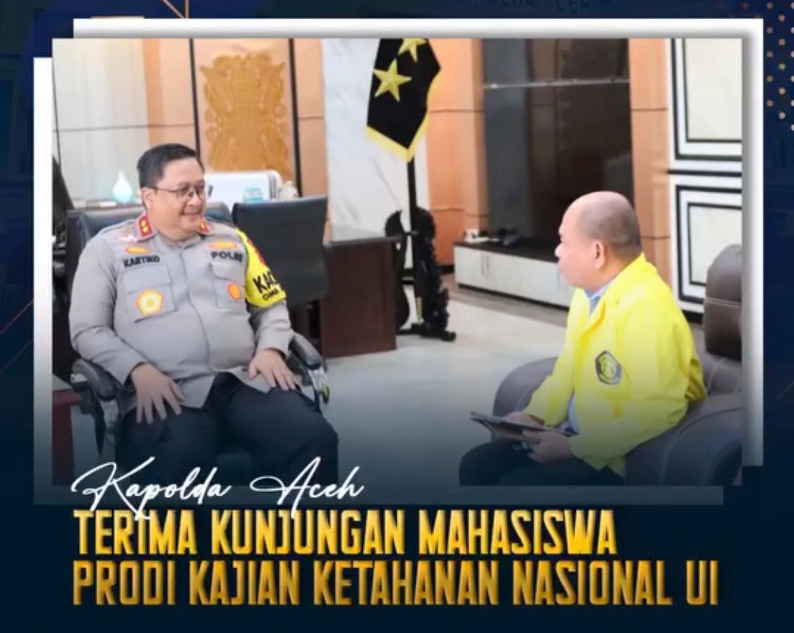 Kapolda Aceh Irjen Achmad Kartiko Menerima Kunjungan Mahasiswa Magister Program Studi (Prodi) Kajian Ketahanan Nasional UI