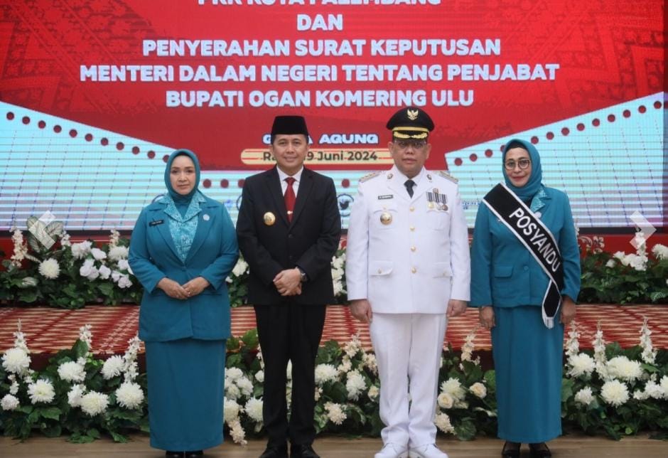 Pj Gubernur Sumsel Fatoni Lantik Pj Walikota Palembang Serta Serahkan SK Perpanjangan Pj Bupati OKU