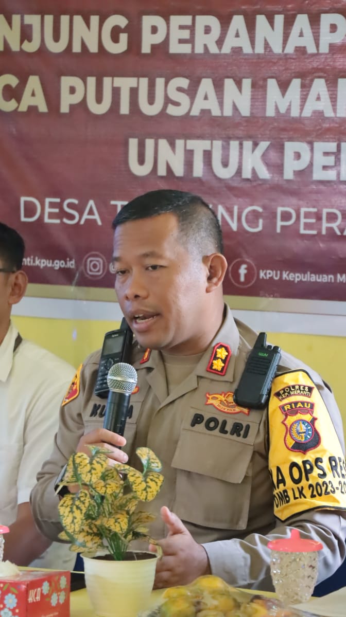 Kapolres Kepulauan Meranti Bersama KPUD : Sosialisasi PSU di Desa Tanjung Peranap Pasca Putusan MK