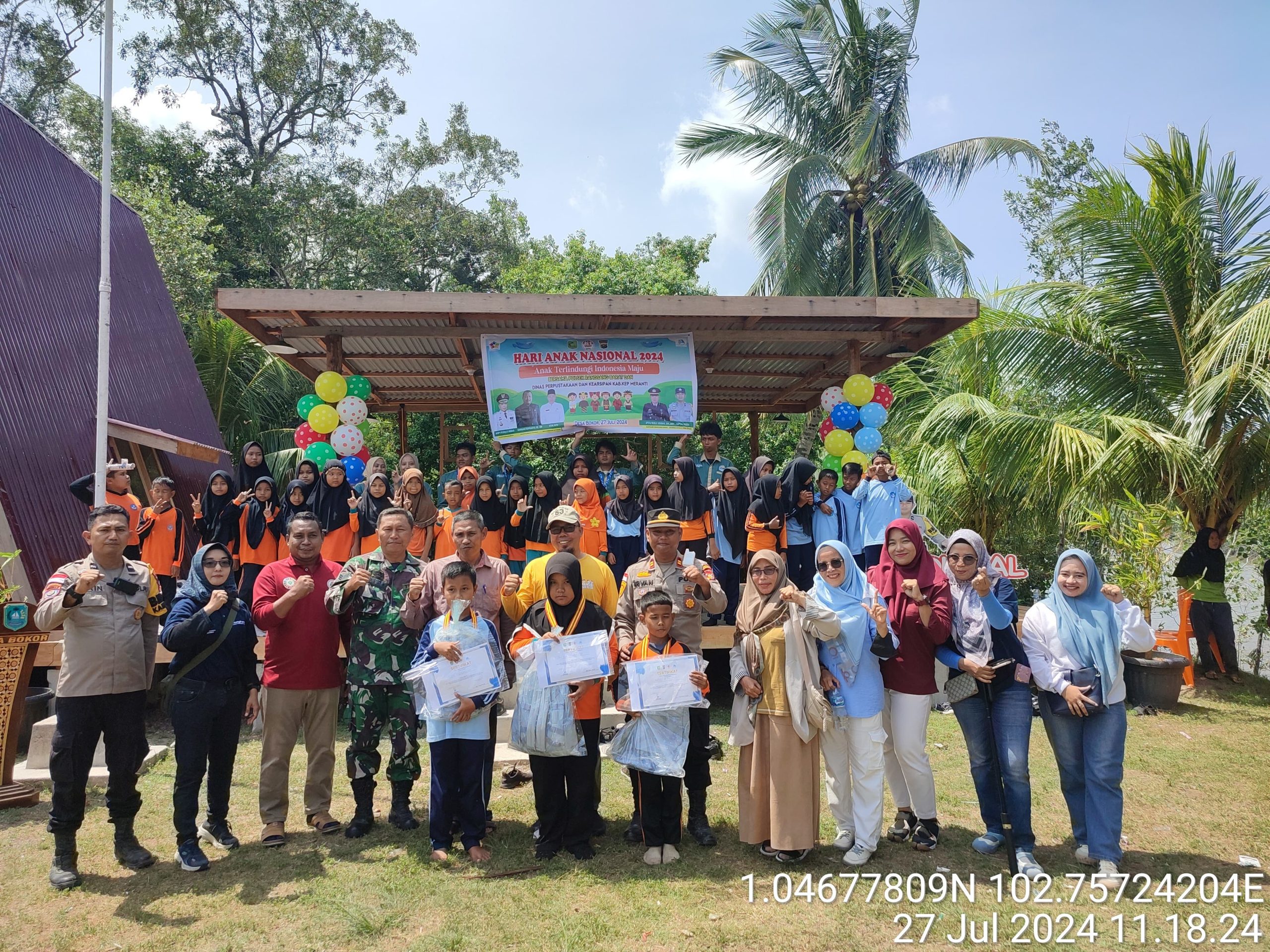 Polsek Rangsang Barat Bersama Dinas Perpustakaan Meranti Peringati Hari Anak Nasional HAN 2024 di Pos Bhabinkamtibmas Desa Bokor