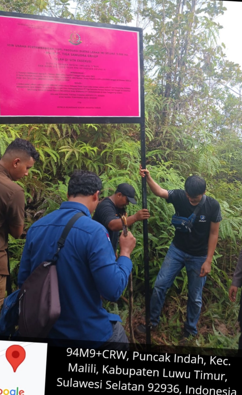 Penitipan Aset Hasil Sita Eksekusi Milik Terpidana HERU HIDAYAT Berupa 2 (Dua) Lahan Konsesi Pertambangan Nikel di Kabupaten Luwu Timur, Provinsi Sulawesi Selatan