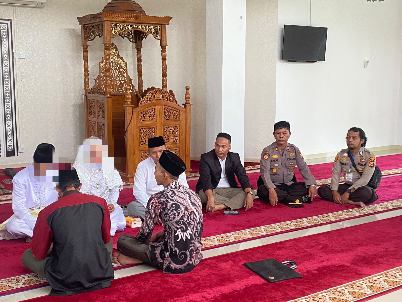 Suasana Haru, Tahanan Melangsungkan Akad Nikah Di Masjid Ar Rahman Polres Kep Meranti