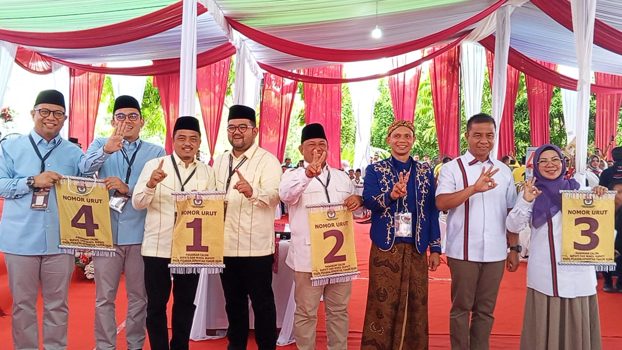 KPU Kampar Gelar Tahapan Pengundian dan Penetapan Nomor Urut Bupati dan Wakil Bupati Kampar Untuk Pilkada 2024