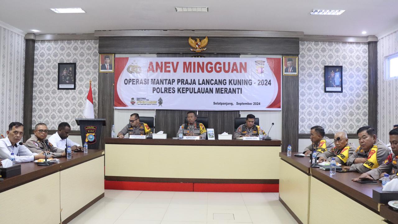 Kapolres Kepulauan Meranti Pimpin Anev Mingguan ke- 5 OMP LK 2024