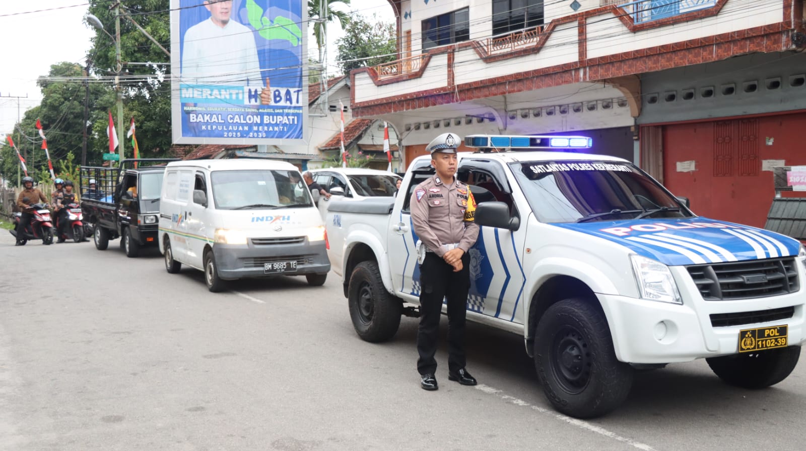 Satgas Mantap Praja Polres Kepulauan Meranti, Kawal Kedatangan Logistik KPU Tahap Ke-2