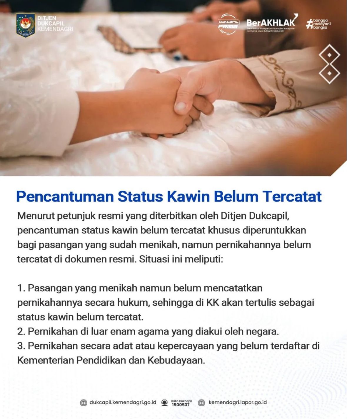 Wajib Tahu! Begini Petunjuk Pencantuman Status Kawin Belum Tercatat di Kartu Keluarga