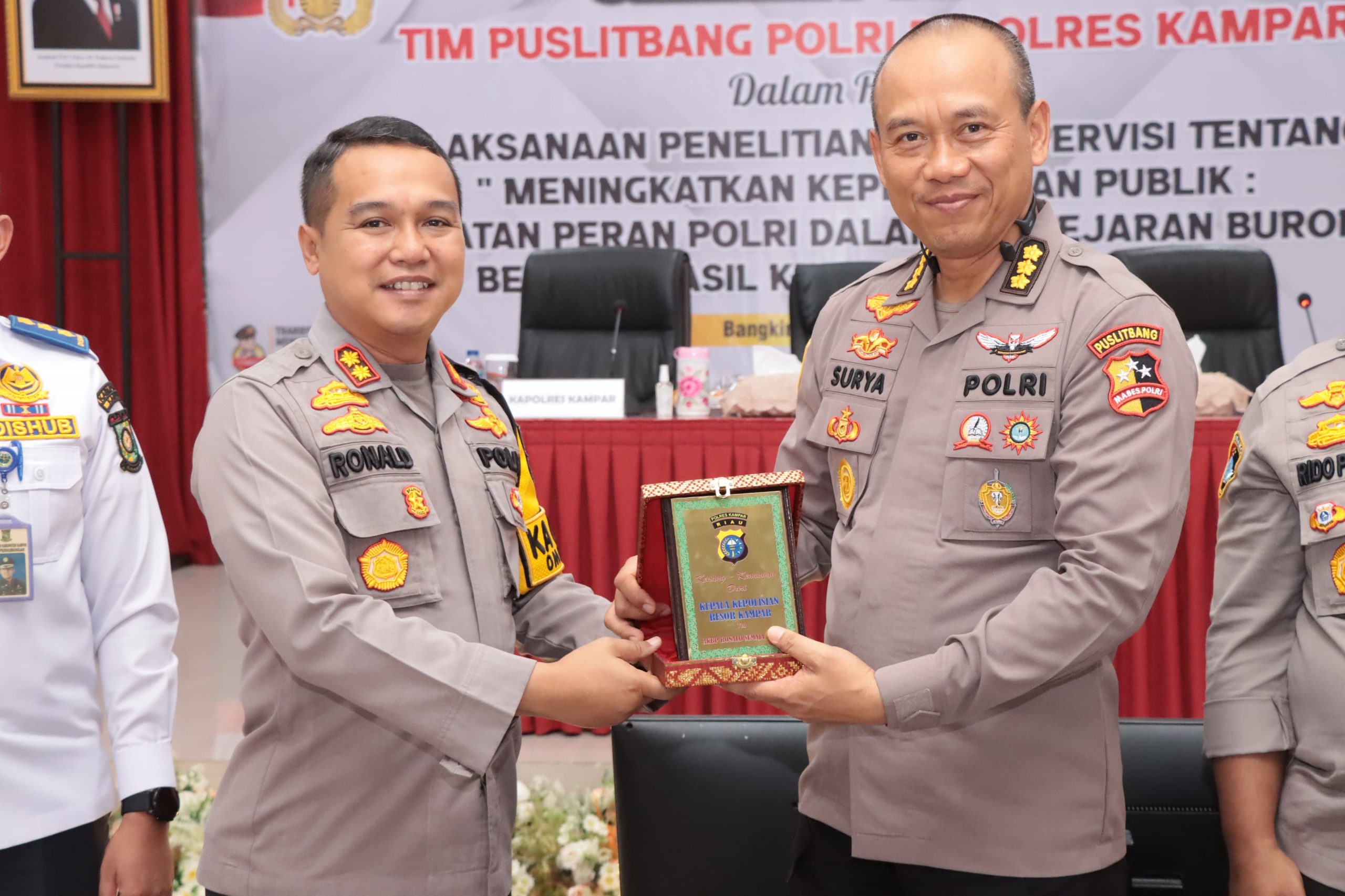 Tingkatkan Kepercayaan Publik, Puslitbang Polri Lakukan Penelitian di Polres Kampar