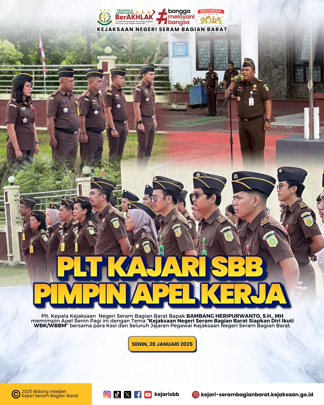 Plt Kajari SBB Pimpin Apel Kerja Senin Pagi