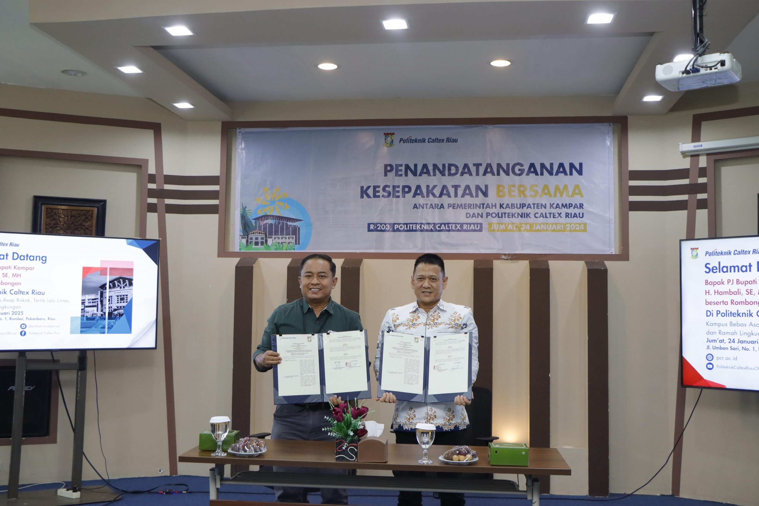 Kembangkan SDM Kampar, Pj Bupati Kampar dan Politeknik Caltex Tandatangani MoU