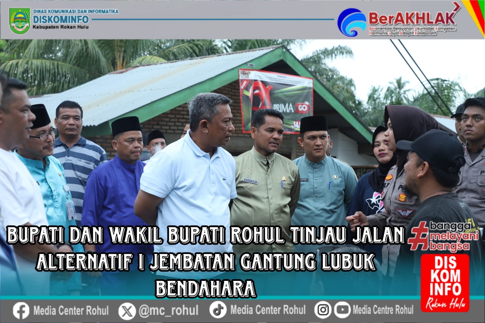 Demi Kelancaran Transportasi Selama Jembatan Utama Sei-Rokan Ditutup, Bupati Dan Wakil Bupati Rohul Tinjau Jalan Alternatif I Jembatan Gantung Lubuk Bendahara