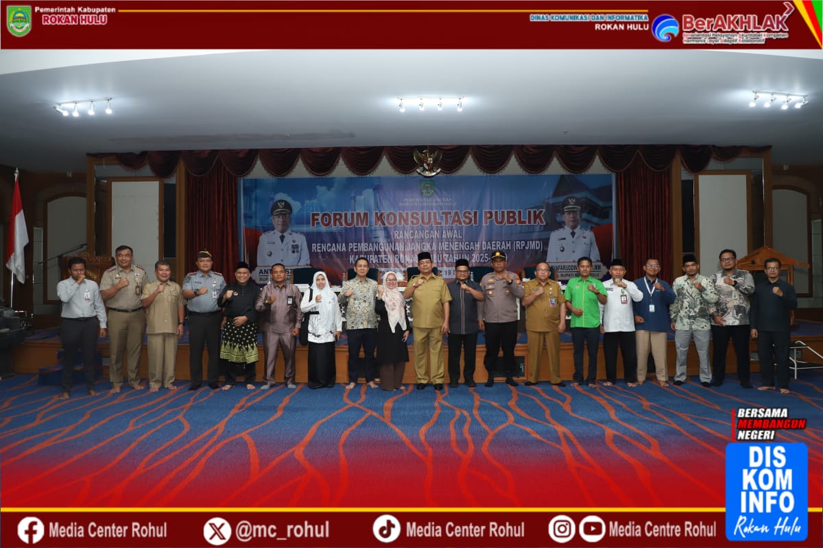 Wabup H.Syafaruddin Poti,S.H,M.M Buka Forum Komunikasi Publik RPJMD Rohul 2025-2029