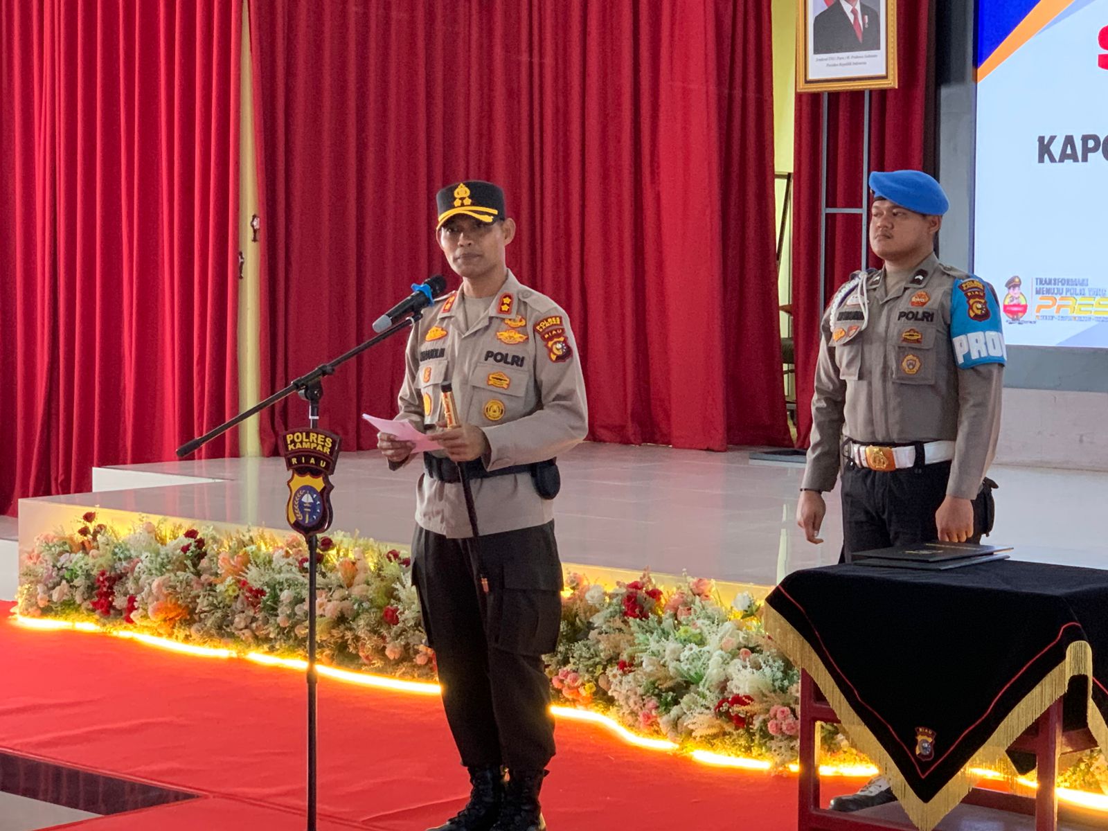 Kapolres Pimpin Sertijab Kapolsek Tapung Hulu dan Kapolsek Bangkinang Barat Polres Kampar