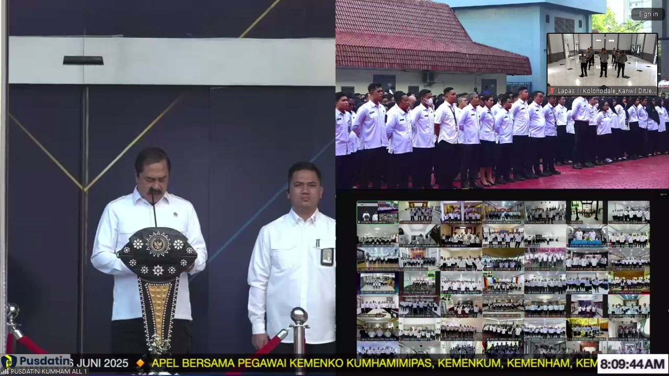 Lapas Pasir Pengaraian Hadiri Apel Bersama 4 Kementerian