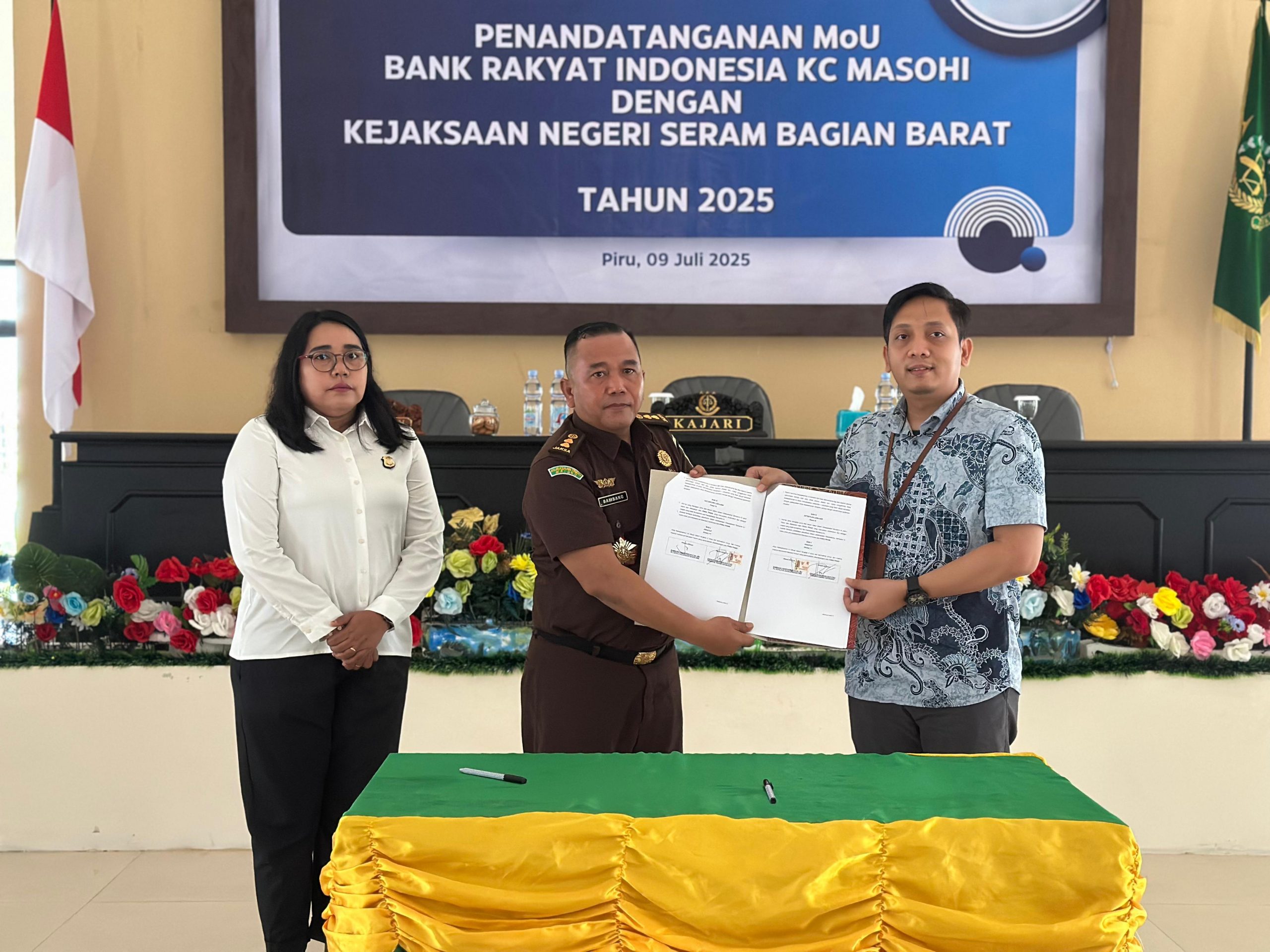 Penandatanganan MoU Antara BRI KC Masohi Dengan Kejari Seram Bagian Barat, Plt. Kajari SBB : Perkuat Sinergi Penegakan Hukum Dan Tata Kelola Keuangan