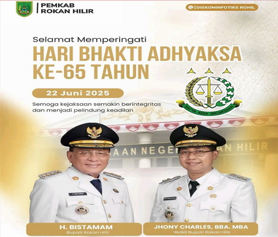 Pemkab Rohil Ucapkan Selamat Hari Bhakti Adhyaksa Ke-65