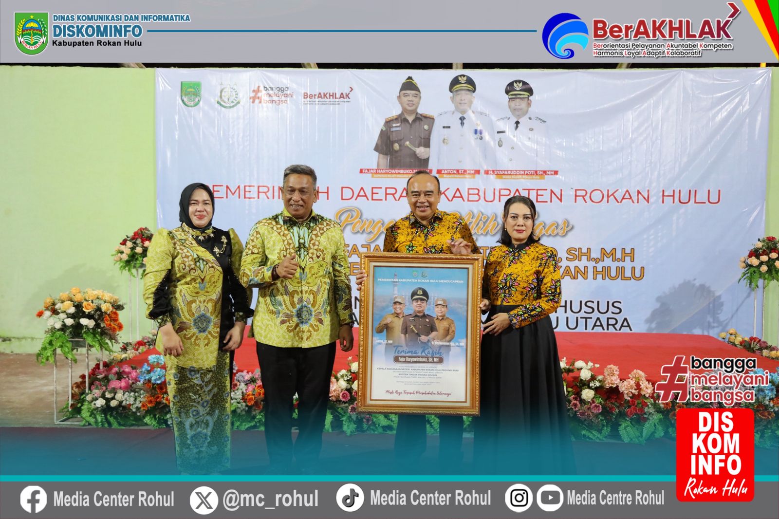 Suasana Hangat Dan Kekeluargaan Dirasakan Dalam Pengantar Alih Tugas Kajari Bersama Pemkab Rohul