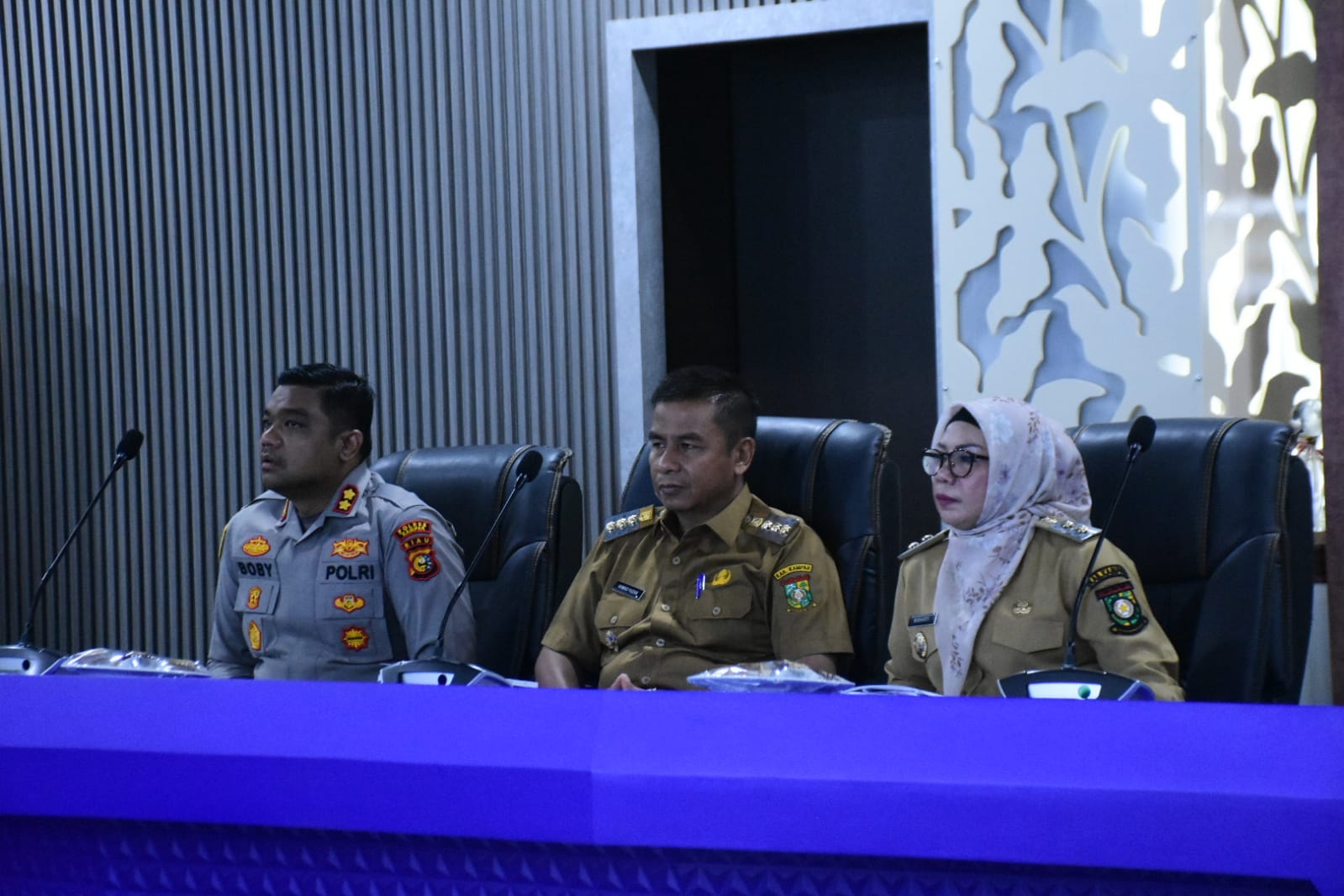 Cegah Karhutla, Bupati dan Kapolres Kampar Ikuti Rapat Virtual BNPB