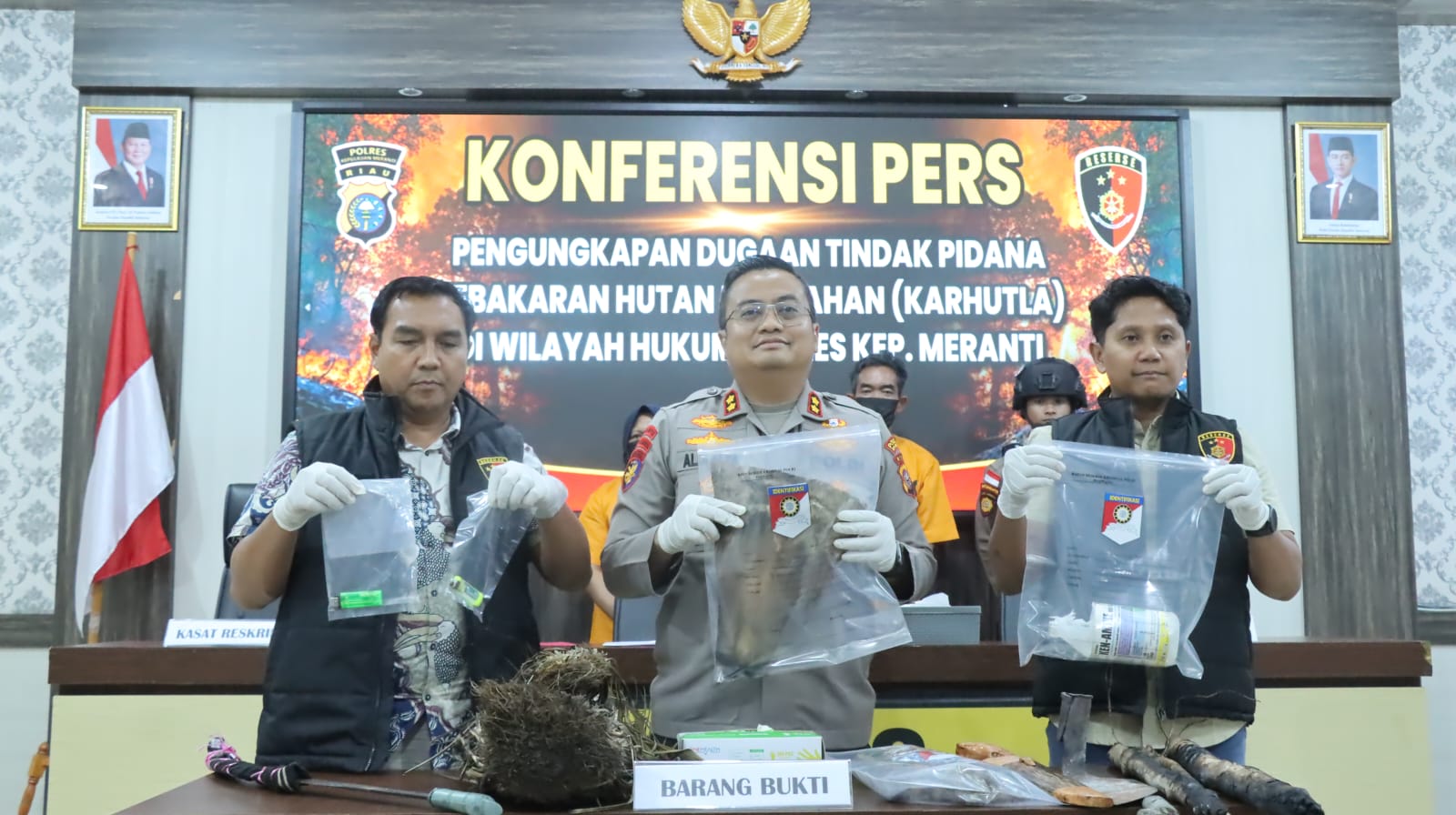 Polres Kepulauan Meranti Tangkap 2 Pelaku Pembakar Lahan
