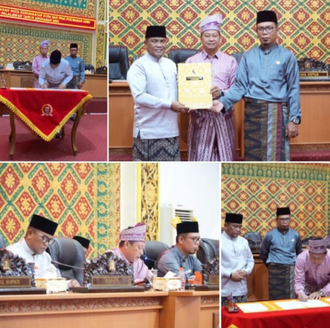 Pemkab dan DPRD Pelalawan Tandatangani Nota Kesepakatan KUA dan PPAS Perubahan APBD Tahun 2025