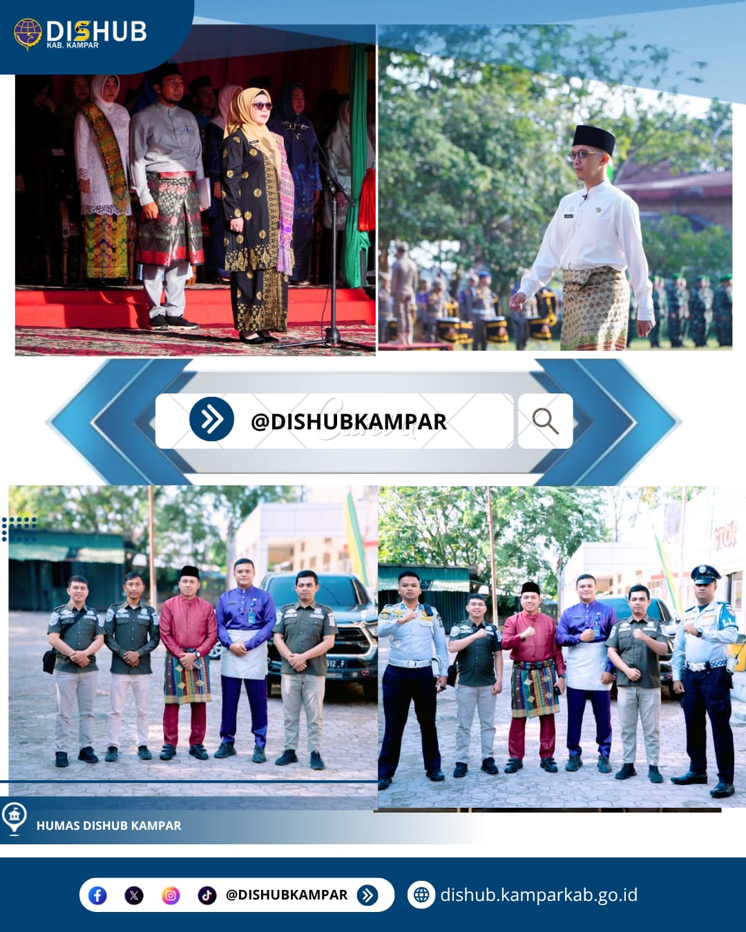 Kepala Dishub Kab.Kampar, Refizal. S.STP, M.IP menjadi Komandan Upacara Peringatan Hari Jadi ke-68 Provinsi Riau