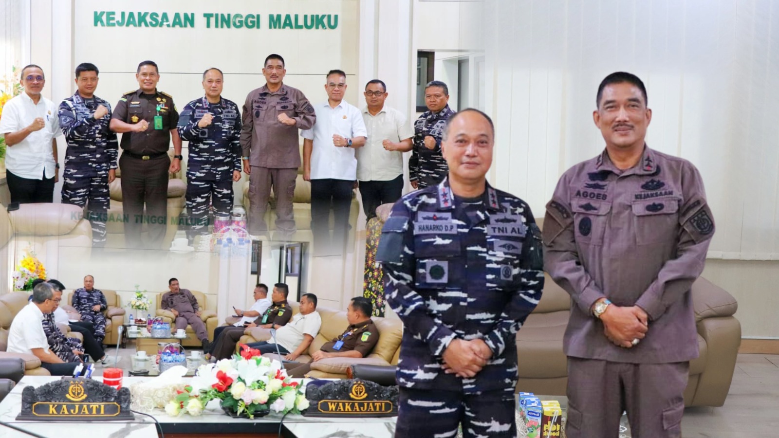 Kajati Maluku Agoes SP Buka Ruang Kerjasama Saat Kunjungan Dan Kodaerah IX Ambon Di Kejaksaan Tinggi Maluku