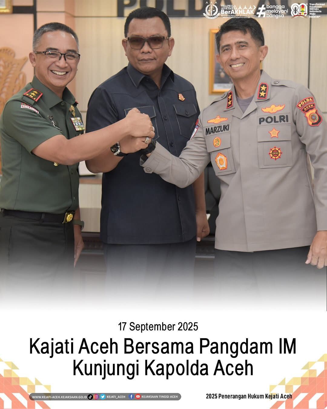 Kajati Aceh Bersama Pangdam IM Kunjungi Kapolda Aceh