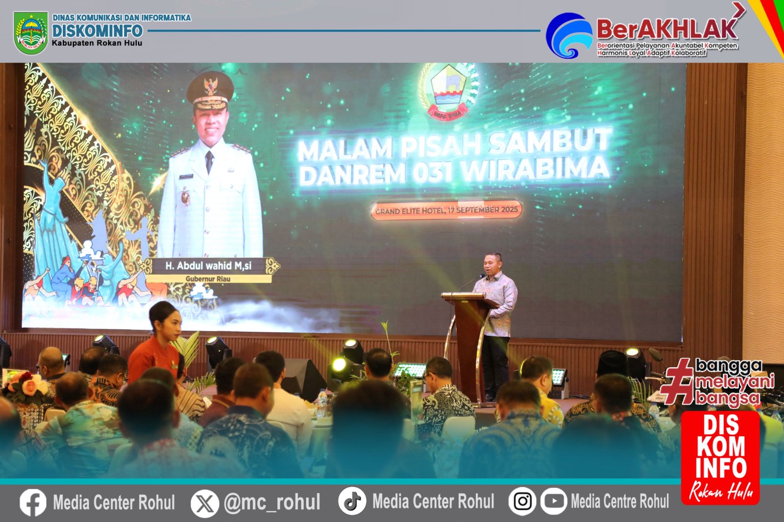 Bupati Rokan Hulu Anton Hadiri Malam Pisah-Sambut Danrem 031 Wirabima
