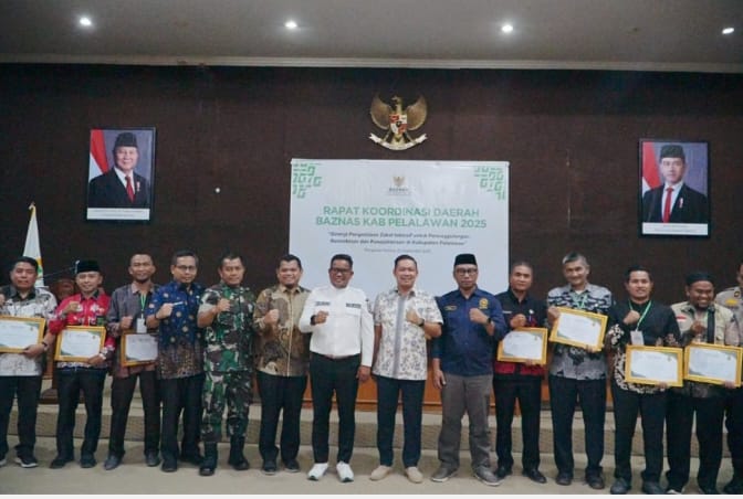 Bupati H Zukri SM MM Buka Rakorda BAZNAS Kabupaten Pelalawan 2025
