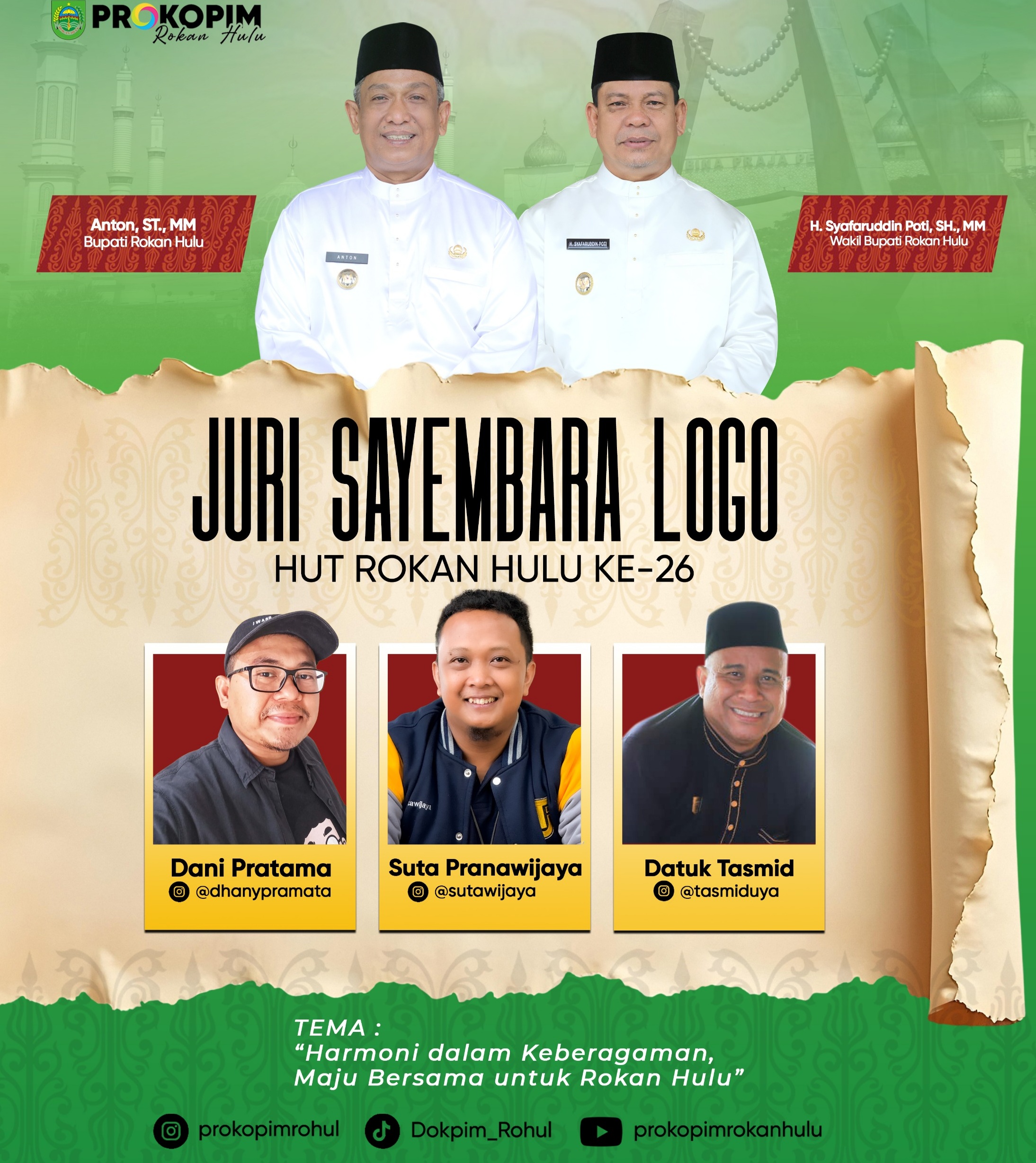 Pemkab Rohul Umumkan Pemenang Sayembara Logo HUT Ke-26