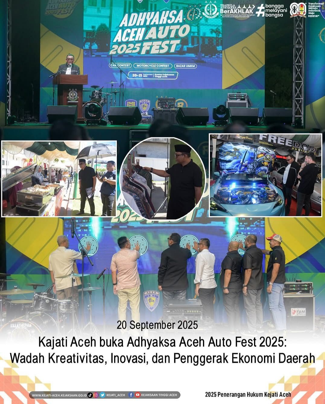 Kajati Aceh Buka Adhyaksa Aceh Auto Fest 2025 : Wadah Kreativitas,Inovasi Dan Penggerak Ekonomi Daerah 